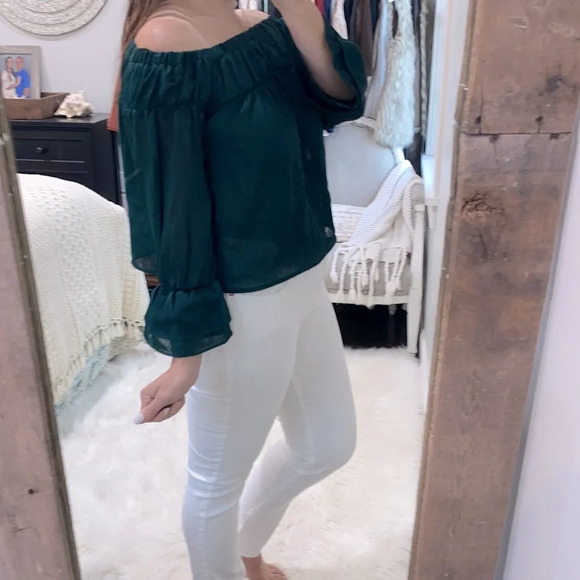 J.O.A size xsmall emerald green top - Picture 1 of 6